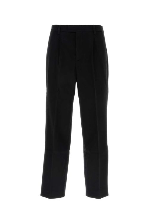 Wool Felt Trousers — Black
