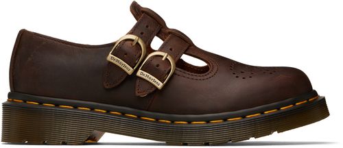 Brown 8065 Crazy Horse Leather Mary Jane Loafers