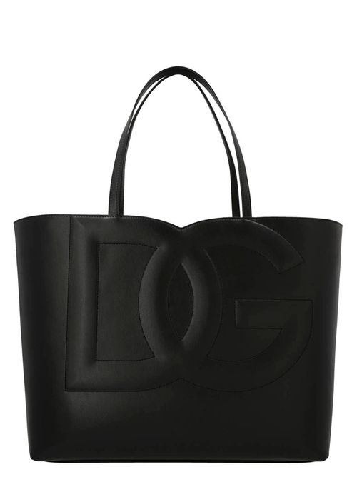 -Logo Tote Nero-Donna