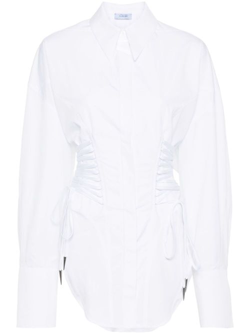 Lace-detailed cotton shirt - White