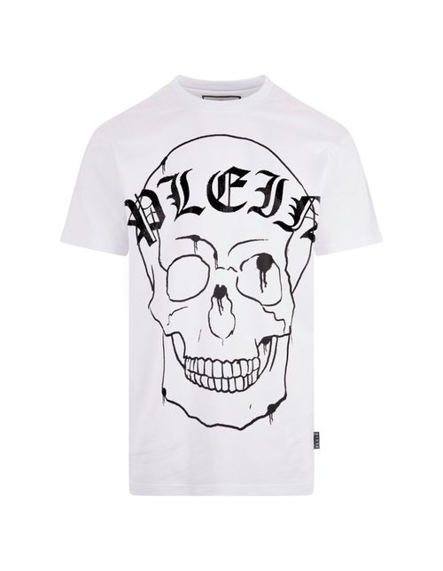 Skull Round Neck Ss T-shirt In White