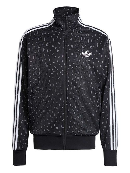 Leopard-print zip-up sweatshirt - Black