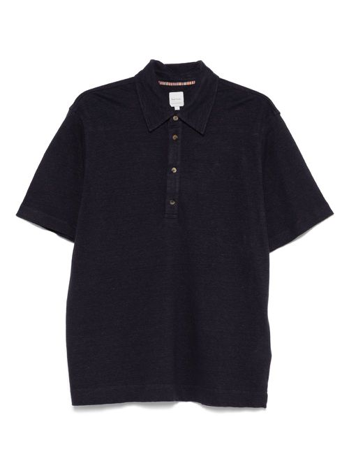 Linen polo shirt - Blue