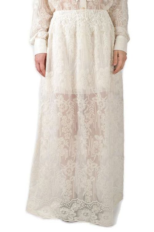 Ermanno Scervino Floral Embroidered Maxi Skirt
