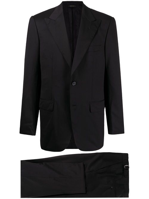 Single-breasted wool blazer - Black