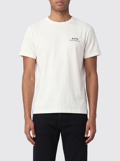 A. P.C. Short-Sleeved Cotton T-Shirt with Contrast Logo Print