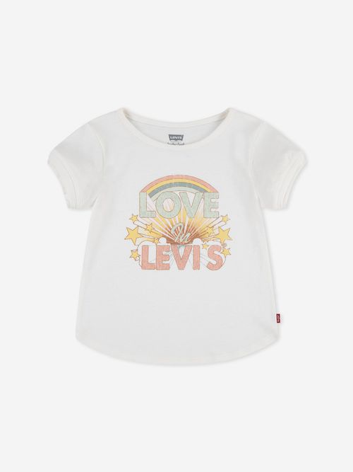 Levi's Kids Wear Girls Double Cuff T-Shirt in Beige 10 Yrs