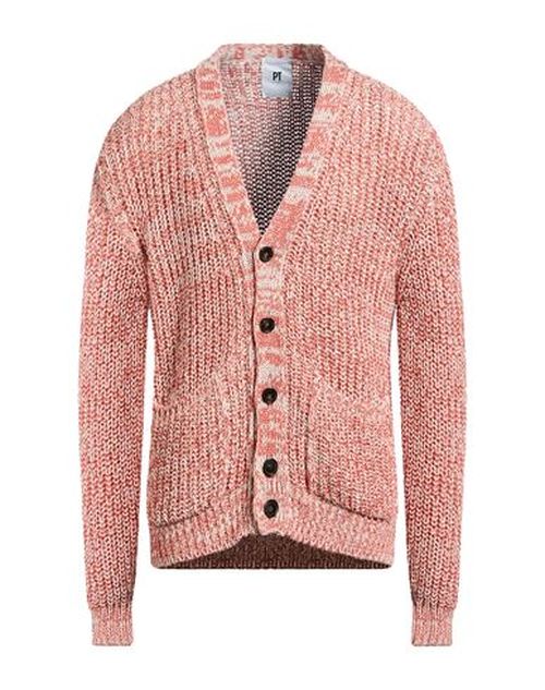 Man Cardigan Salmon pink Size 38 Cotton
