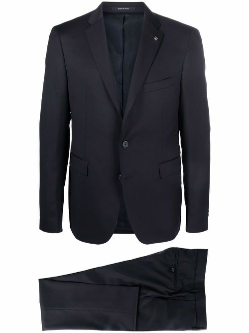 Single-breasted wool suit - Blue
