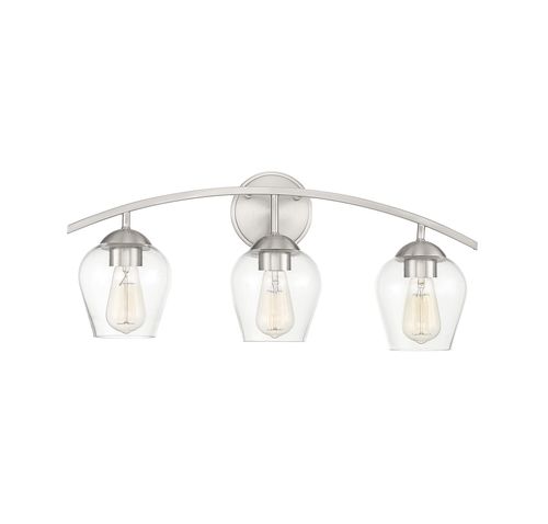 Trade Winds Hannah 3-Light Bathroom Vanity Light in Brushed Nickel - TW100037-BN