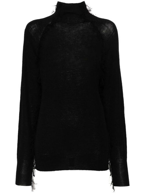 Kivu frayed-detail jumper - Black