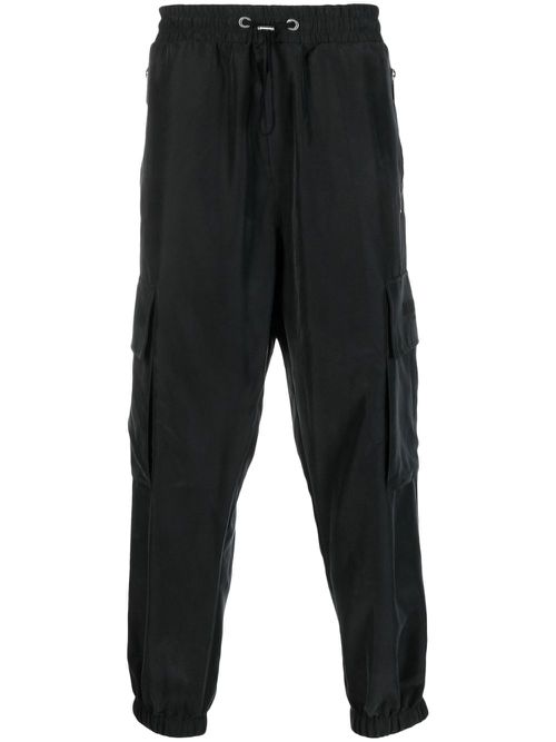Embossed-logo modal-blend cargo pants - Black