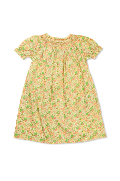 Dress With Floral Motif, Unisex, Green