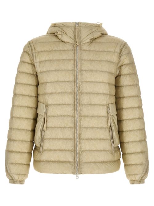 Quilted Polyamide Down Jacket — Beige