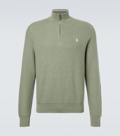 Cotton half-zip sweater
