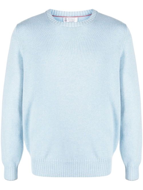 Fine-knit cashmere jumper - Blue