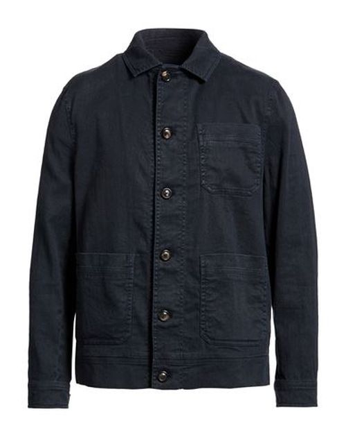 Man Denim shirt Midnight blue Size XXXL Linen, Cotton, Elastane