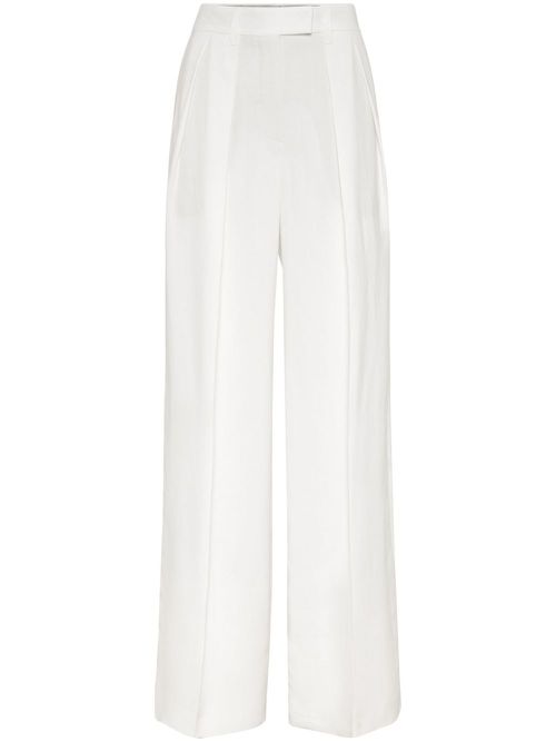 Wide-leg tailored trousers - White
