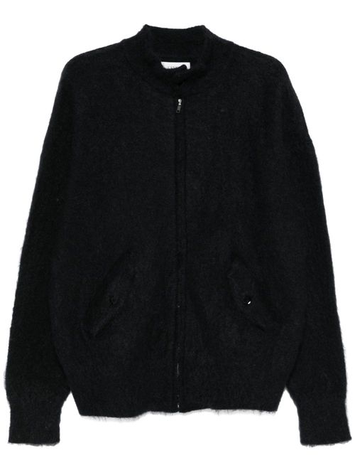 Brushed-effect cardigan - Black
