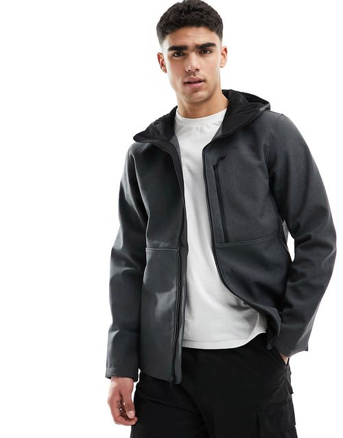 Apex full zip hooded jacket in dark gray