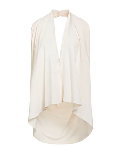 Woman Top Cream Size 8 Acetate, Silk