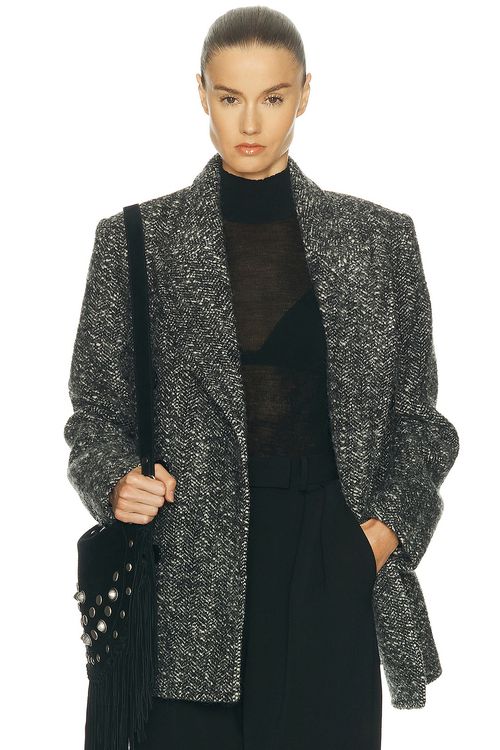 Isabel Marant Ezzia Blazer in Black & Ecru - Black. 40 also