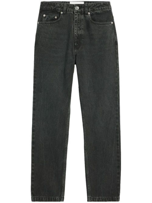 High-rise straight-leg jeans - Black