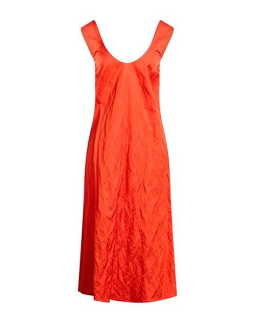 Woman Midi dress Tomato red Size 4 Viscose, Cotton, Metallic fiber
