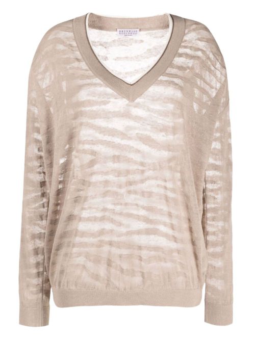 Brunello Cucinelli semi-sheer jumper - Neutrals