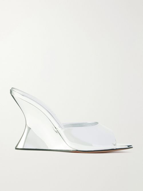 Bisous 95 Metallic Leather Wedge Sandals