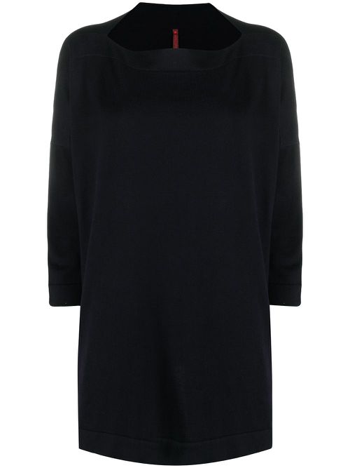 Boat neck knit jumper - Blue