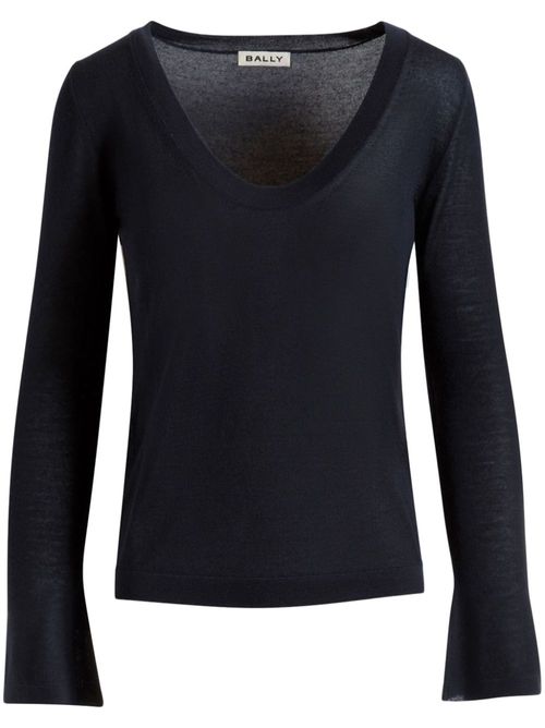 Fine-knit cashmere jumper - Blue
