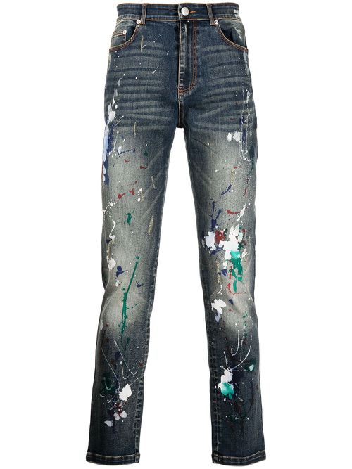 Artist hand-painted jeans - Blue