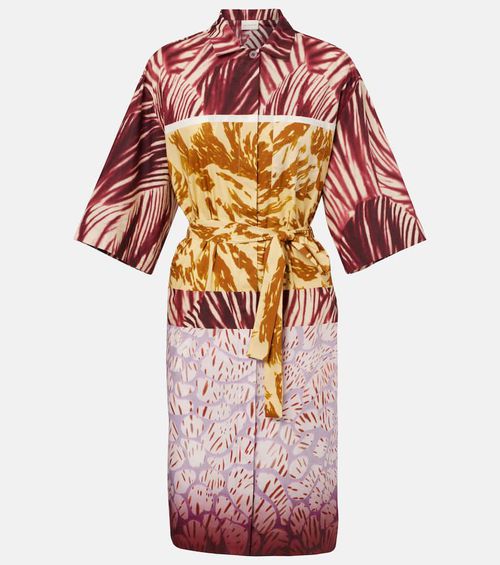 Printed cotton poplin shirt dress