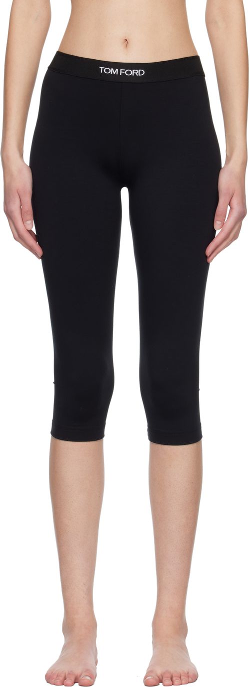 Black Modal Yoga Short Leggings.
