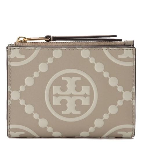 Monogram Contrast Bi-Fold Leather Wallet