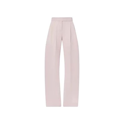 Pleated Virgin Wool Blend Trousers — Beige