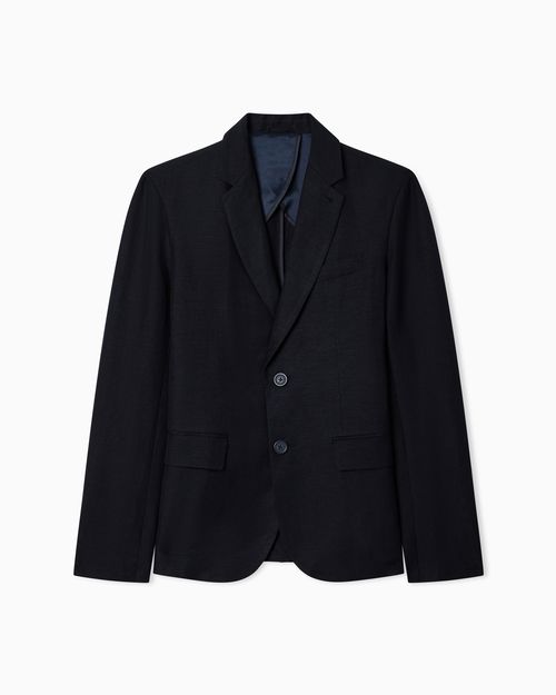 Two-button jacket in linen and viscose