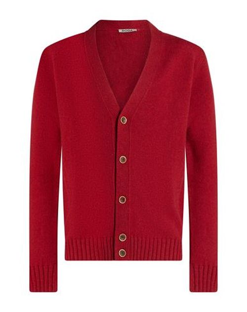 Man Cardigan Brick Size L Wool
