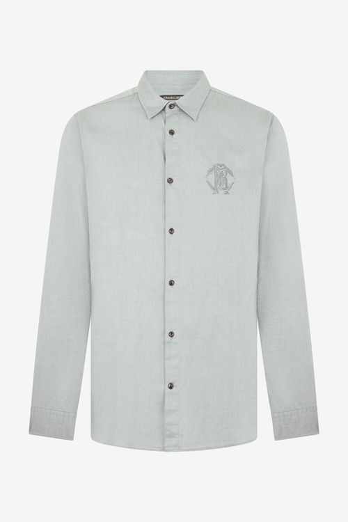 Light Grey Shirt With Monogram Rc Embroidery
