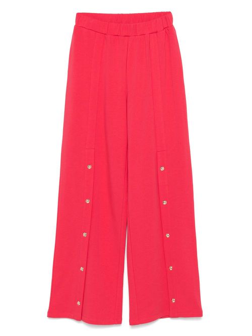 LIU JO stud-embellishment fleece track trousers - Red
