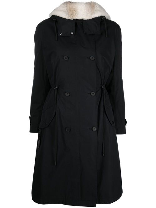 Shearling parka coat - Black