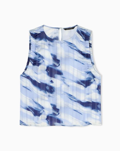 Lightweight Georgette Top with Printed Stripes
