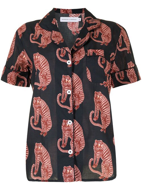 Tiger-print pyjama set - Blue