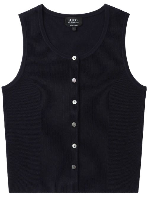 Knitted vest - Blue