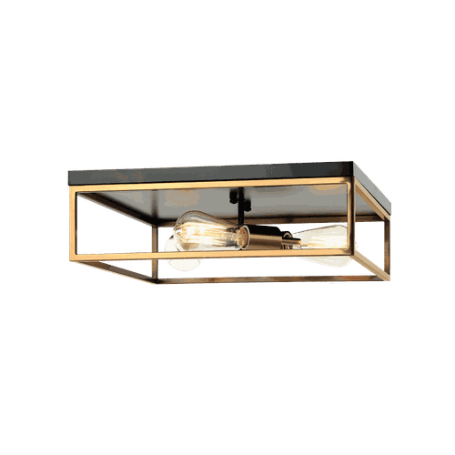 Matteo Clarke 3-Light Ceiling Light In Black & Aged Gold Bra