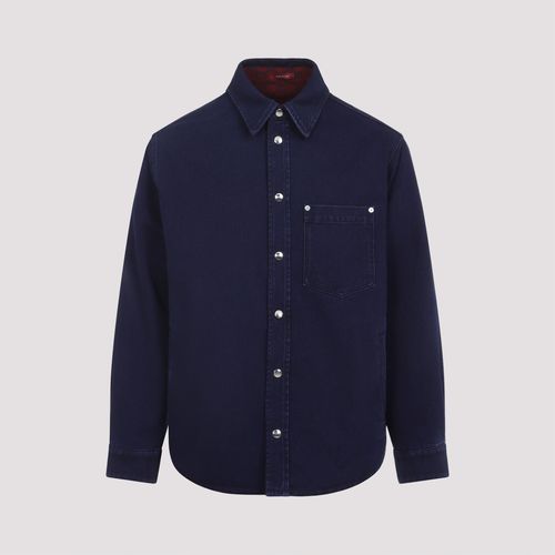 Denim Check Reversible GG Flannel Overshirt