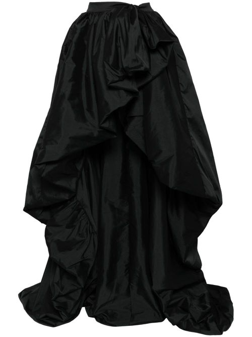 Taffeta overskirt with draped bow - Black