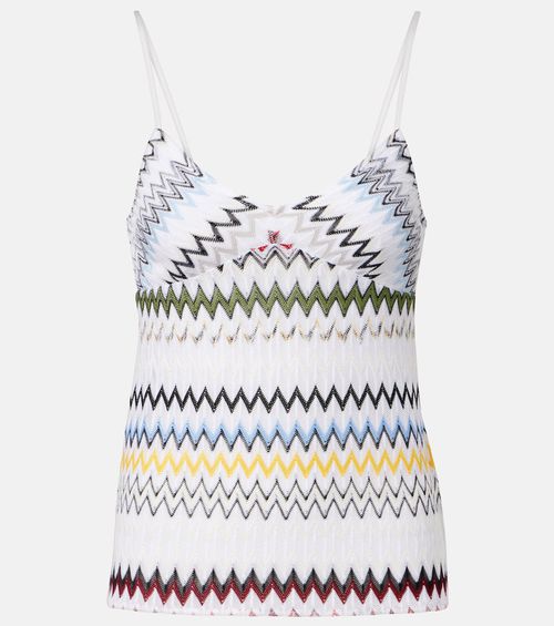 Chevron lamé tank top
