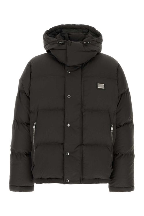 Nylon Blend Down Down Jacket — Black